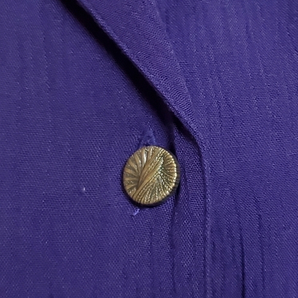 VINTAGE 90s Eggplant Purple Crinkle Material Two-Piece Jumpsuit Sag Harbor Med - Picture 11 of 16